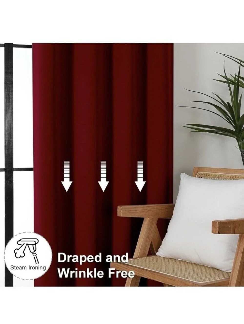 Simplebrand blackout curtains In Red 40”x96”  2 Panels